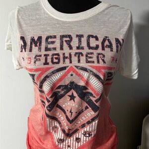 American Fighter Graphic Tee - Red and White